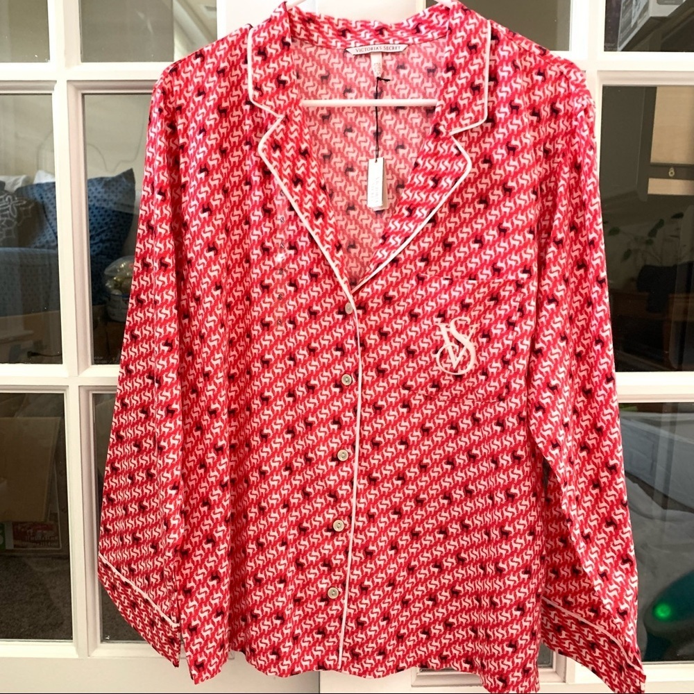 Victoria's Secret Women's Holiday Flannel Pajama Top Size Small